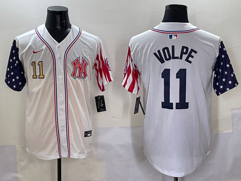 Men 2025 MLB New York Yankees 11 Volpe white jersey style 5
